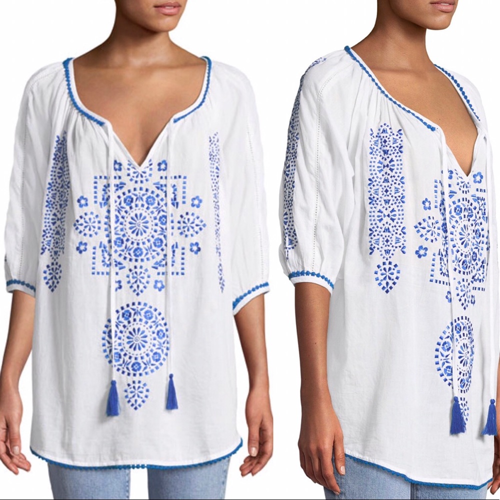 Pure Nordic Oregon Safari Embroidered Blouse L